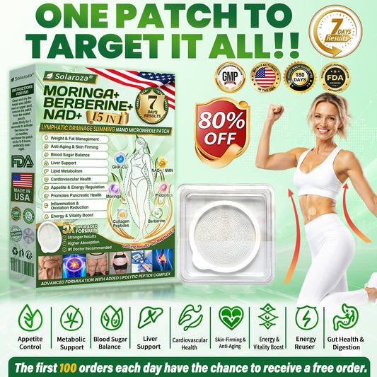 FDA Registered & GMP Certified  | 🧑‍⚕️🩺 Solaroza® Moringa & Berberine 10-IN-1 Advanced NanoMicroneedle Patch |  Backed by Scientific Evidence |10-in-1 Formula | Results in 5 Days